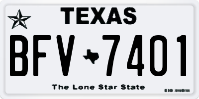 TX license plate BFV7401