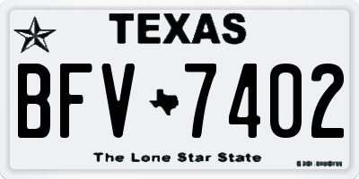 TX license plate BFV7402