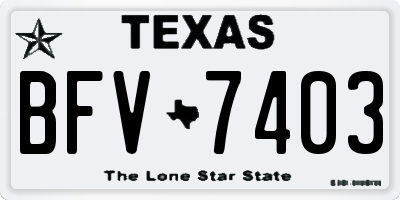 TX license plate BFV7403