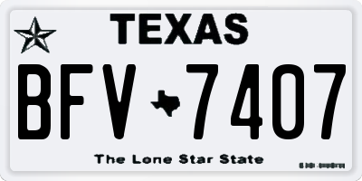 TX license plate BFV7407