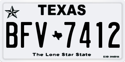 TX license plate BFV7412