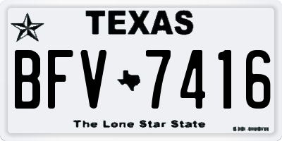 TX license plate BFV7416