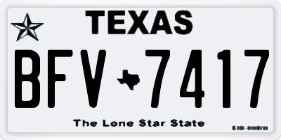 TX license plate BFV7417