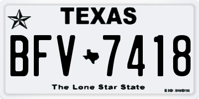 TX license plate BFV7418