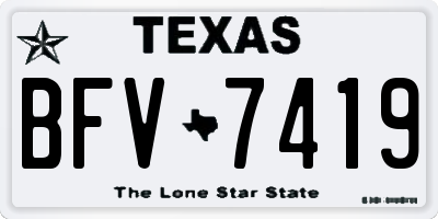 TX license plate BFV7419