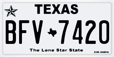 TX license plate BFV7420
