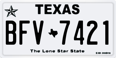 TX license plate BFV7421