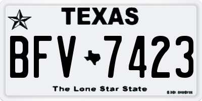 TX license plate BFV7423