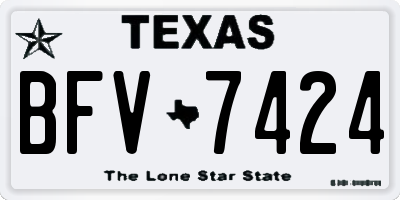 TX license plate BFV7424