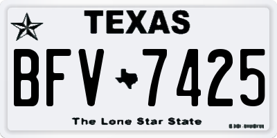 TX license plate BFV7425