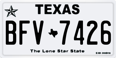 TX license plate BFV7426