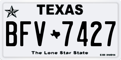 TX license plate BFV7427