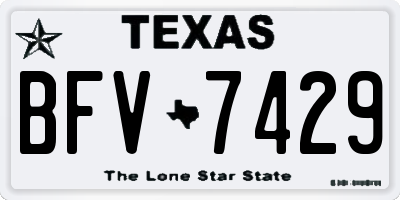 TX license plate BFV7429