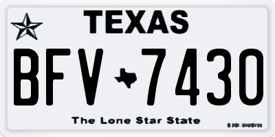 TX license plate BFV7430