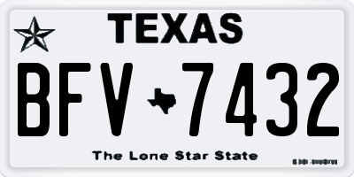 TX license plate BFV7432