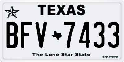 TX license plate BFV7433