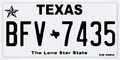 TX license plate BFV7435