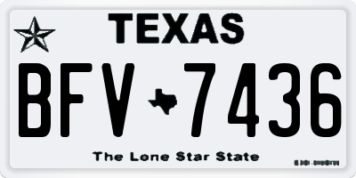TX license plate BFV7436