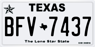 TX license plate BFV7437
