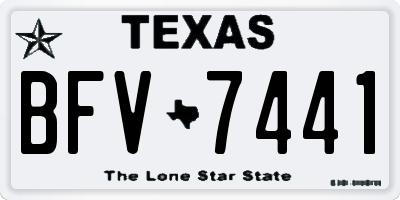 TX license plate BFV7441