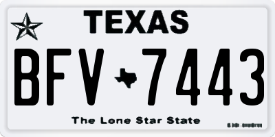 TX license plate BFV7443