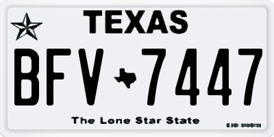 TX license plate BFV7447
