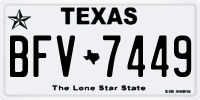 TX license plate BFV7449