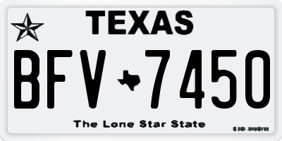 TX license plate BFV7450