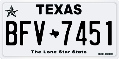 TX license plate BFV7451