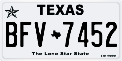 TX license plate BFV7452