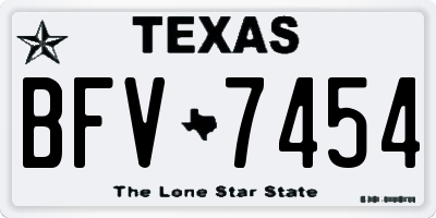TX license plate BFV7454