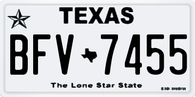 TX license plate BFV7455