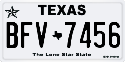 TX license plate BFV7456