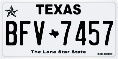 TX license plate BFV7457