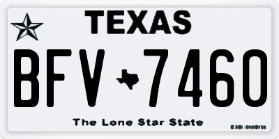 TX license plate BFV7460