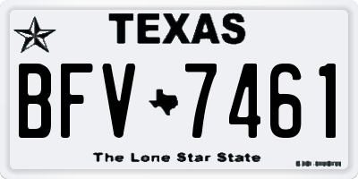 TX license plate BFV7461