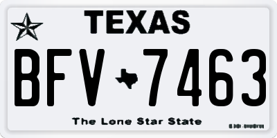 TX license plate BFV7463