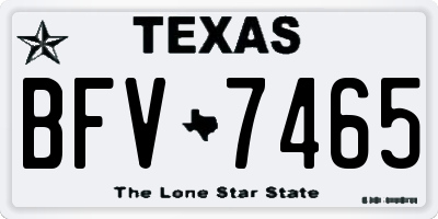 TX license plate BFV7465