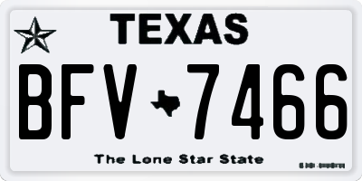TX license plate BFV7466