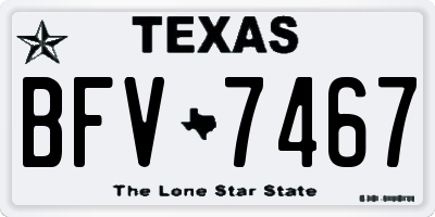 TX license plate BFV7467