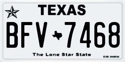 TX license plate BFV7468