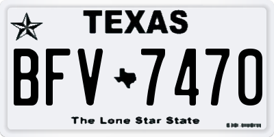 TX license plate BFV7470