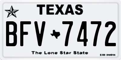 TX license plate BFV7472