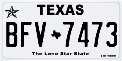 TX license plate BFV7473