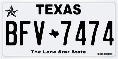 TX license plate BFV7474