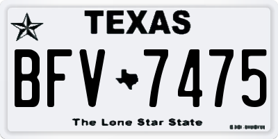 TX license plate BFV7475