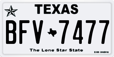 TX license plate BFV7477