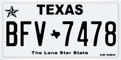 TX license plate BFV7478
