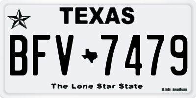 TX license plate BFV7479