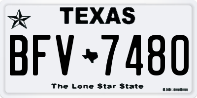 TX license plate BFV7480